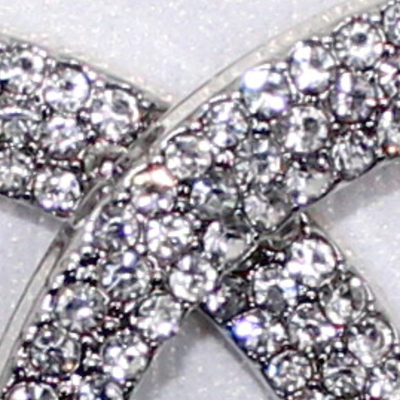 Jessica Simpson Push Back Silver Tone Clear Stone Dangle Pierced Earrings - Picture 9 of 12